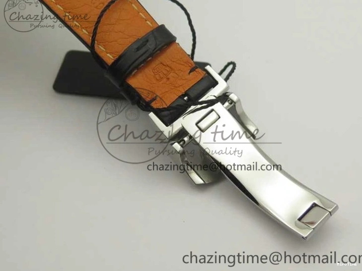 MIROTIME 0213 Portuguese Chrono SS ZF 1:1 Best Edition Gray Dial SS On Black Leather Strap A ZipUp 7215